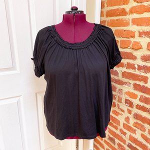 Grace Elements Black Jersey Ruffle Edge Shirt